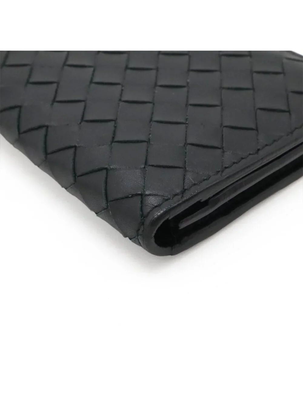 Bottega Veneta Intrecciato Wallet Bifold Long Billfold Leather Black